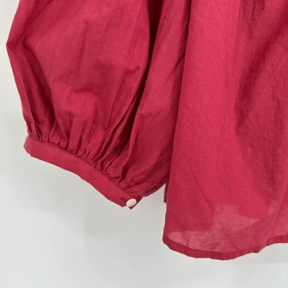 Puff Long Sleeve Banded Collar Neck Blouse Universal Thread Cottagecore XL NWT - Picture 7 of 13